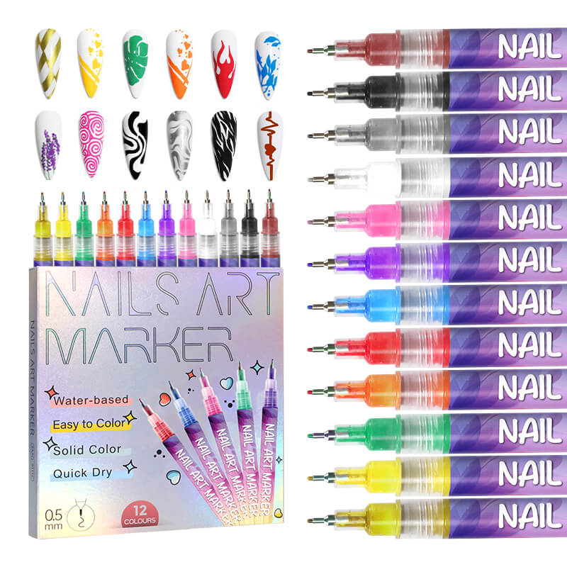 Nail Art Pens – 12 Color Set
