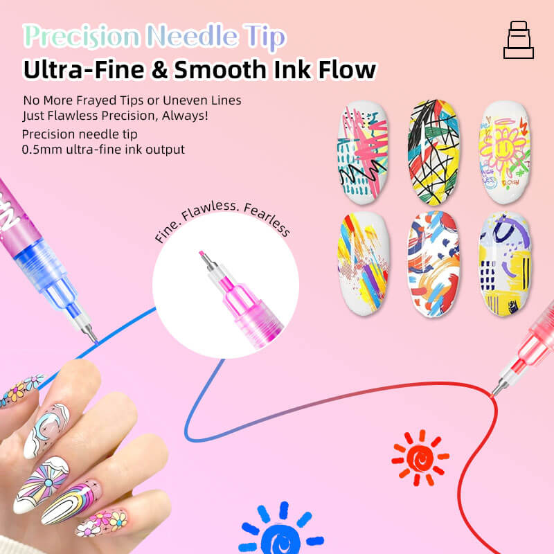 Nail Art Pens – 12 Color Set