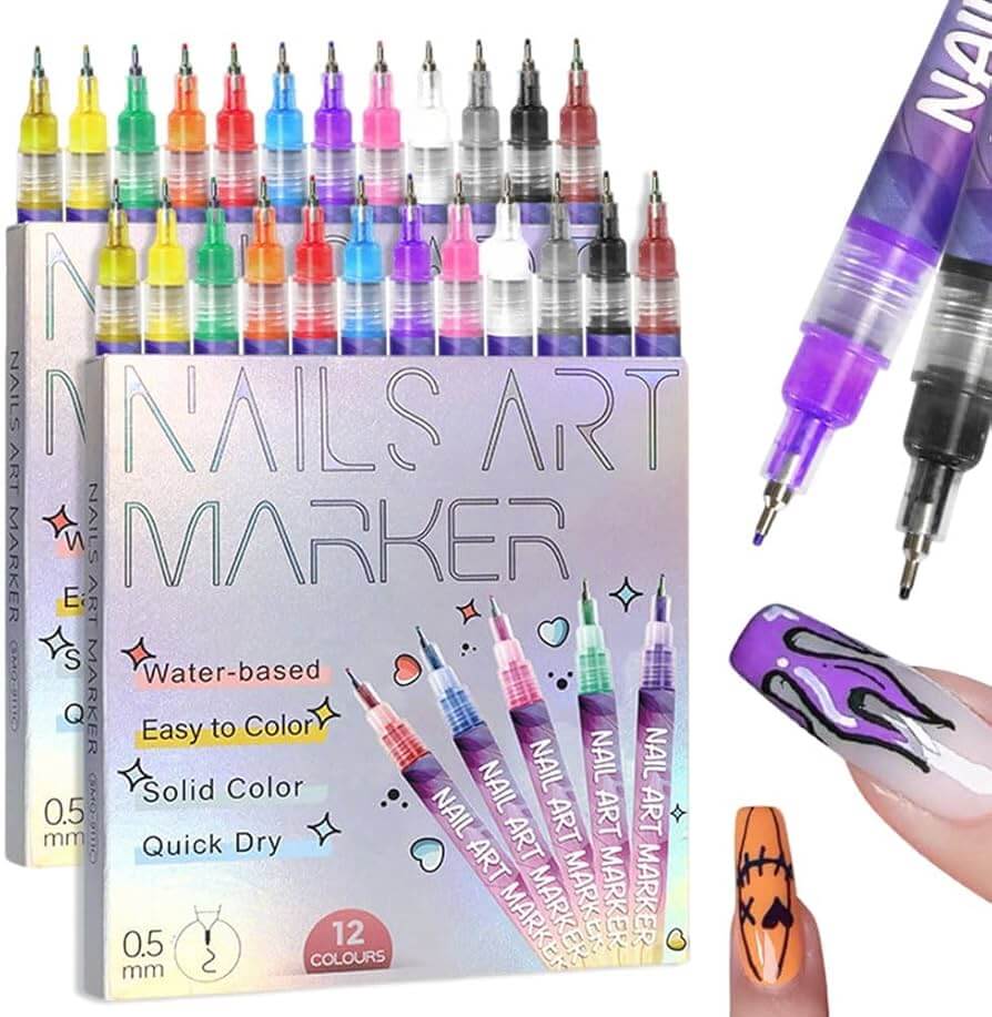 Nail Art Pens – 12 Color Set